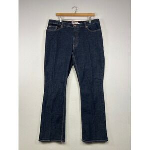 Y2K Old Navy Women 16 Long Dark Wash Blue Bootcut Stretch Denim Jeans RN54023